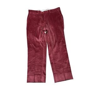 J. Press Rust Red Cotton Wide Wale Corduroy Flat Front Trousers Pants 40x30 USA